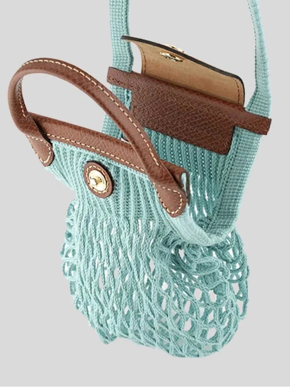 Longchamp Le Pliage Filet XS Mesh Crossbody Bag Lagoon NWOT - Picture 7 of 8